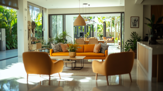 A Stylish and Inviting Living Room, Meticulously Prepared for Guests