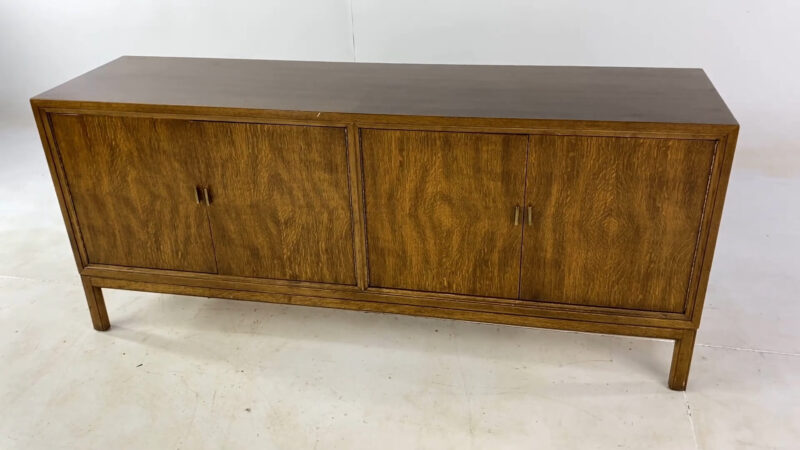 Mid-Century Modern Walnut Sideboard with Brass Handles