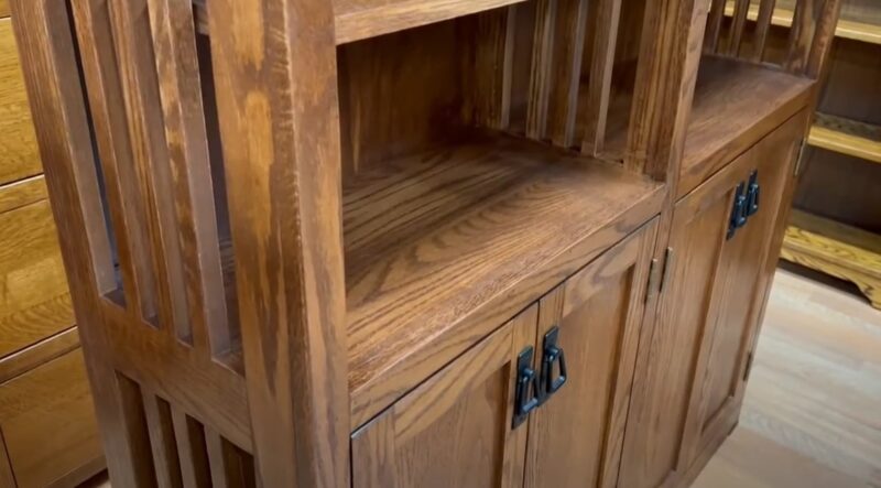 Mission Spindle Bookcase Solid Oak