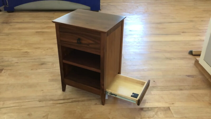 Sleek Walnut Nightstands with Drawer Storage