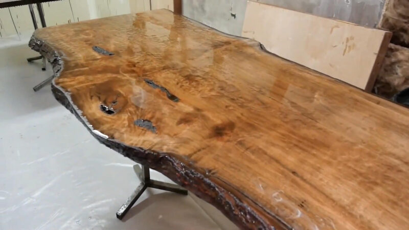 Walnut Dining Table with Live Edge Finish