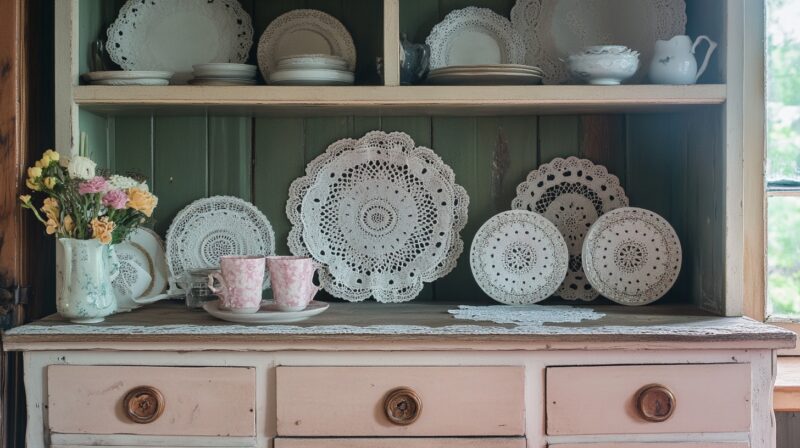 Delicate Lace Doilies - Kitchen Hutch